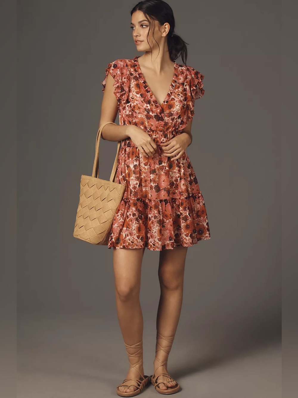 PAIGE Muriel Floral Print Silk Minidress Size 6 - Picture 7 of 8